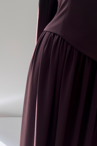 Asymmetric Corset long Dress with Draped Neck Scarf