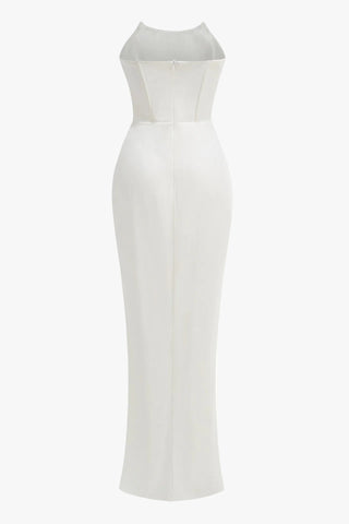 Luxe Corset Drape Maxi Gown