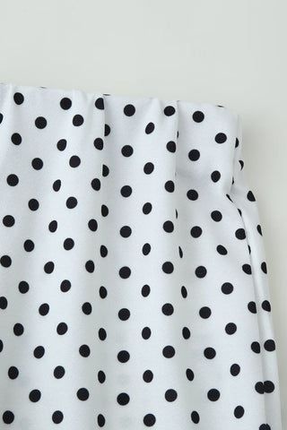 Polka Dot Polyester Halter Neck Sleeveless Top & Flared Pants Set