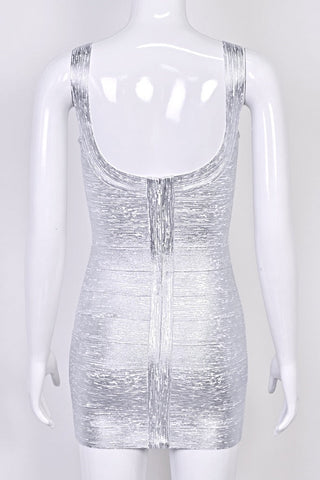 Shimmer Bandage Sleeveless Glamour Mini Dress
