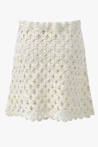 Sleeveless Pearl Floral Knit Top & Mini Skirt Set