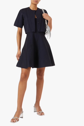 Textured Knit Short Sleeve Top– Cropped Fit with Clean Front Design
