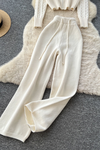 Soft Knit Turtleneck Sweater & Long Pants Cozy Set