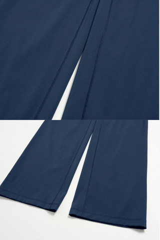 Scoop Neck Long Sleeve Top & Wide-Leg Pants Set