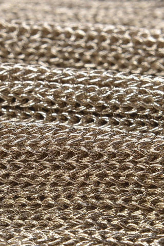 Metallic Knit Top – Long Sleeve Ribbed Design with Chain Belt