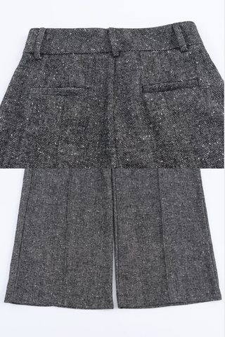 Tailored Tweed Wide-Leg Trousers