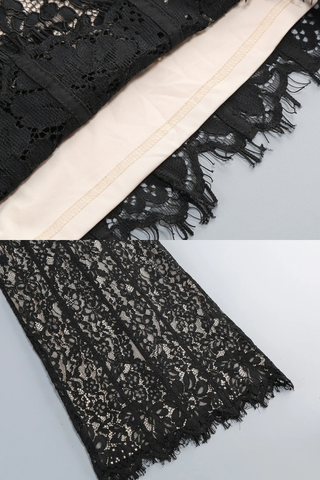 Sleeveless Floral Lace Midi Dress with Corset Bodice