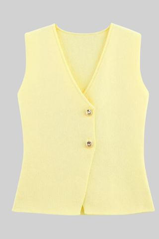 Summer Buttoned Knit Top