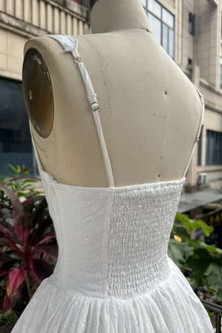 Bloom Lace Mini Dress – V-Neck Corset Bodice with Flowy Skirt