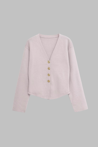 Ribbed Knit V-Neck Cardigan & Wide-Leg Pants Lounge Set – Soft Stretch Knit, Long Sleeves, Relaxed Fit