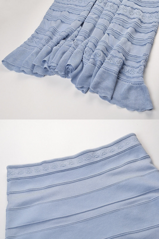 Sleeveless Lace Knit Top & Long Skirt Co-Ord Set