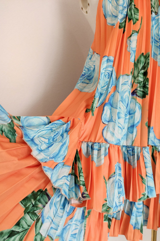 Roselyn Pleated Ruffle Halter Mini Dress