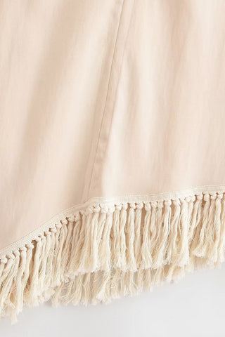 Asymmetric Fringe Halter Top & Wide-Leg Pants Set
