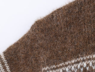 Cozy Nordic Knit Zip Cardigan – Soft Wool Blend, Warm Winter Sweater, Long Sleeve, Comfortable Fit