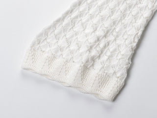 Open Back Knit Mini Dress with Long Flared Sleeves