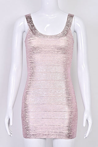Shimmer Bandage Sleeveless Glamour Mini Dress