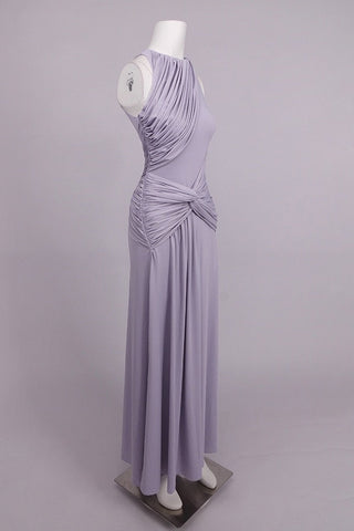 Ruched Twist Waist Sleeveless Long Dress