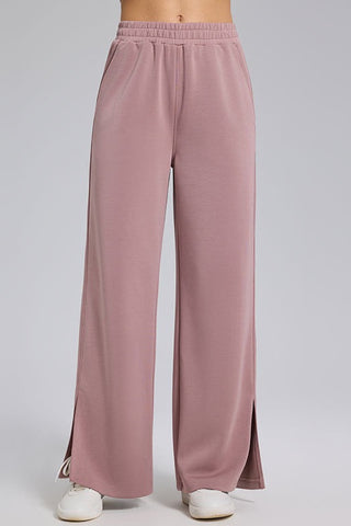 Relaxed Fit Zip-Up Jacket and Wide Leg Pants Set