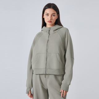 Loose Warm Full-Zip Sports Sweater