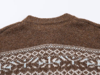 Cozy Nordic Knit Zip Cardigan – Soft Wool Blend, Warm Winter Sweater, Long Sleeve, Comfortable Fit