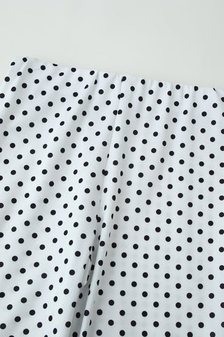 Polka Dot Polyester Halter Neck Sleeveless Top & Flared Pants Set