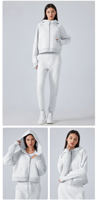 Loose Warm Full-Zip Sports Sweater
