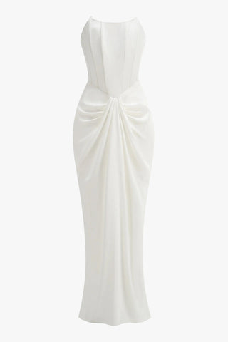 Luxe Corset Drape Maxi Gown