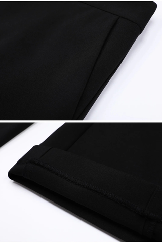 High-Waisted Tailored Straight Leg Pants with Structured Fit and Clean Seam Detail