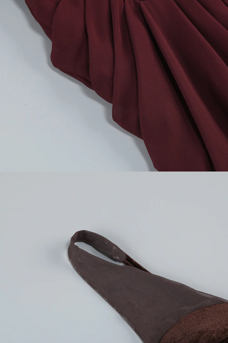 Sleeveless Velvet Corset Long Dress with Mesh Straps & Draped Chiffon Skirt