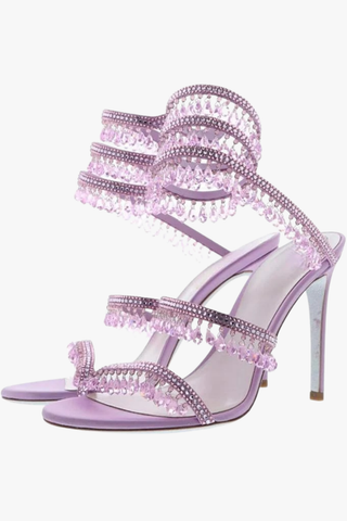 Crystal Wrap-Around High Heel Sandals