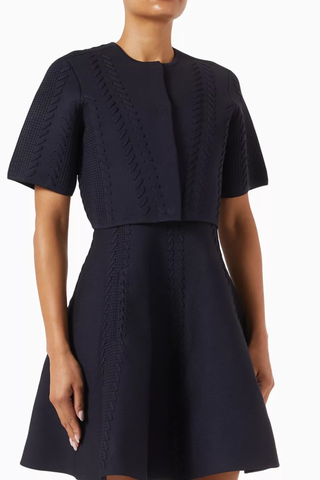 Textured Knit Short Sleeve Top– Cropped Fit with Clean Front Design