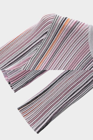 Rib Knit Long-Sleeve Top Paired with Long Skirt Set