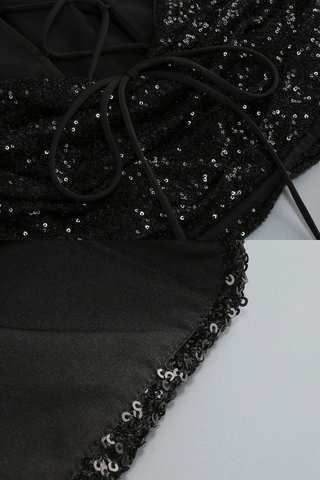Flattering Sleeveless Corset Mini Dress with Ruched Sequined Detail and Sculpting Stretch Fit