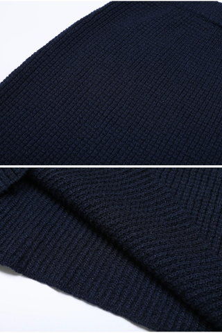 Textured Knitted Peplum Cardigan and High-Waist Skirt Set with Belt