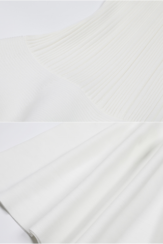 CrystalEmbellished Knit Flared Long Dress