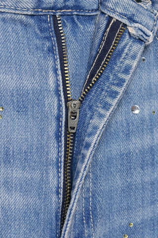 Wide-Leg Rhinestone Denim Pants