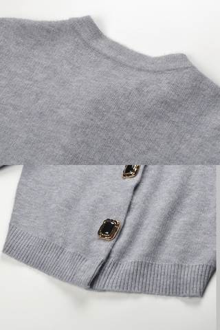Soft Knit Button-Detail Cropped Cardigan