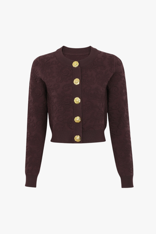 Textured Knit Button Cardigan & Midi Skirt Set