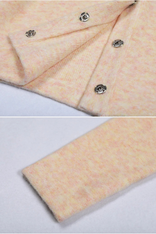 Crystal-Embellished Soft Wool Set – Cropped Jacket and Ruffled Mini Skirt