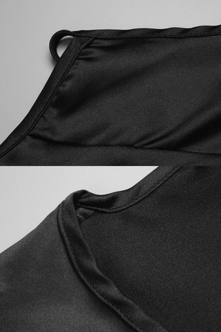 Satin Halter Long Dress with Crystal Open Back Detail