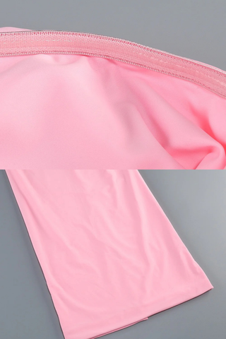 Strapless Ruched Slim Fit Long Dress with Mesh Scarf and Back Slit