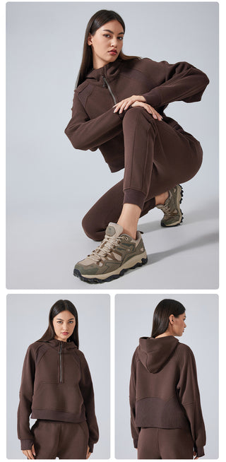 Loose Fit Half-Zip Fleece Sports Sweater