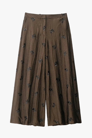 Sequin Detail Halter Top & Wide Leg Pants Set