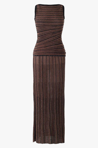 Sleeveless Textured Knit Top and Long Skirt Set – Premium Stretch Fabric