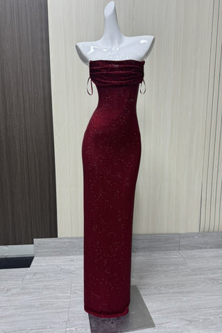 Sparkling Strapless Rhinestone Mermaid Evening Gown