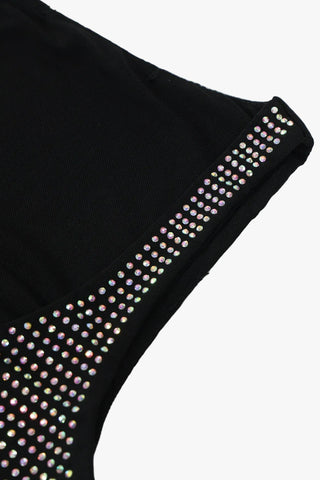 Crystal Embellished Sleeveless Bodycon Long Dress