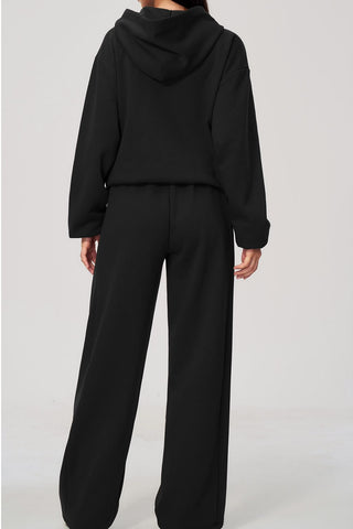 Relaxed Zip-Up Hoodie & Wide-Leg Sweatpants Set
