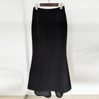 Crystal Embellished Long Sleeve Tailored Blazer & Mermaid Skirt Set