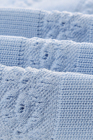 Textured Knit Button-Front Long Dress with Short Sleeves