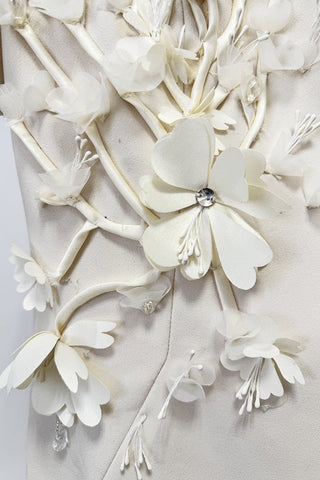 Floral Appliqué Mini Dress – Short Sleeve with Structured Fit